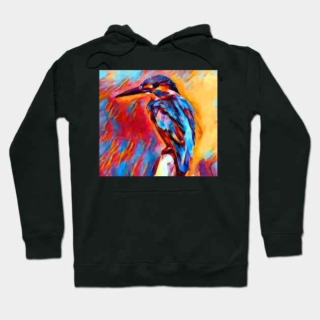 Kingfisher Watercolor Hoodie by Shrenk